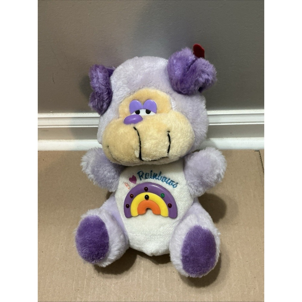Vintage Musical‎ Lite-Ups Plush Purple Dog Rainbow DanDee Working